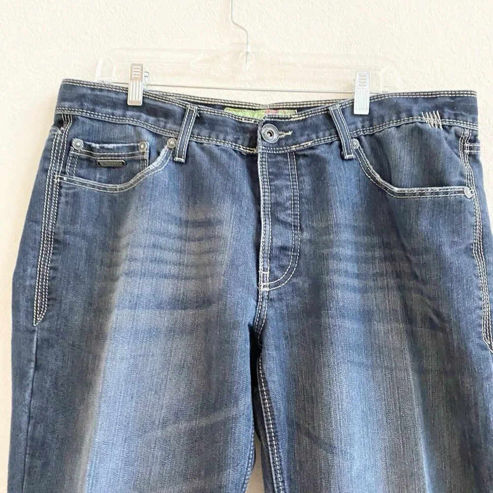 Caffeine NYC Jeans Mens 38x32 Downtown Slim Button Fly Flap Zip Back‎ Pockets